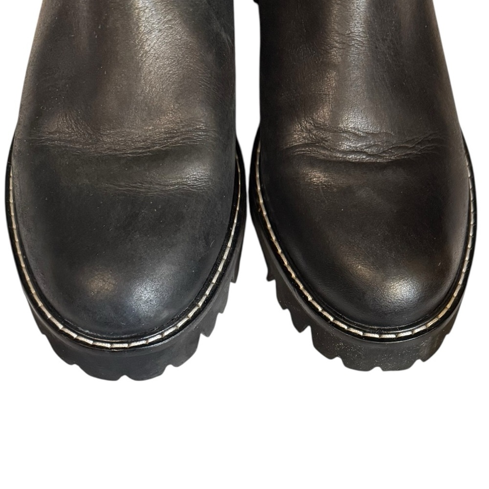 J.Crew Black Leather Chelsea Boots Lug Sole Women’s Size 7 - Picture 7 of 9
